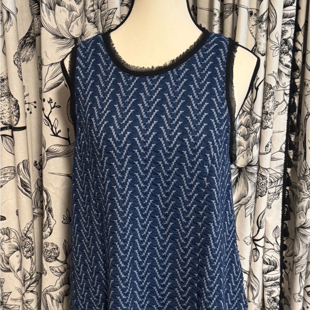 Anthropologie Pilcro and the Letterpress Navy and White Textured Top-NWOT